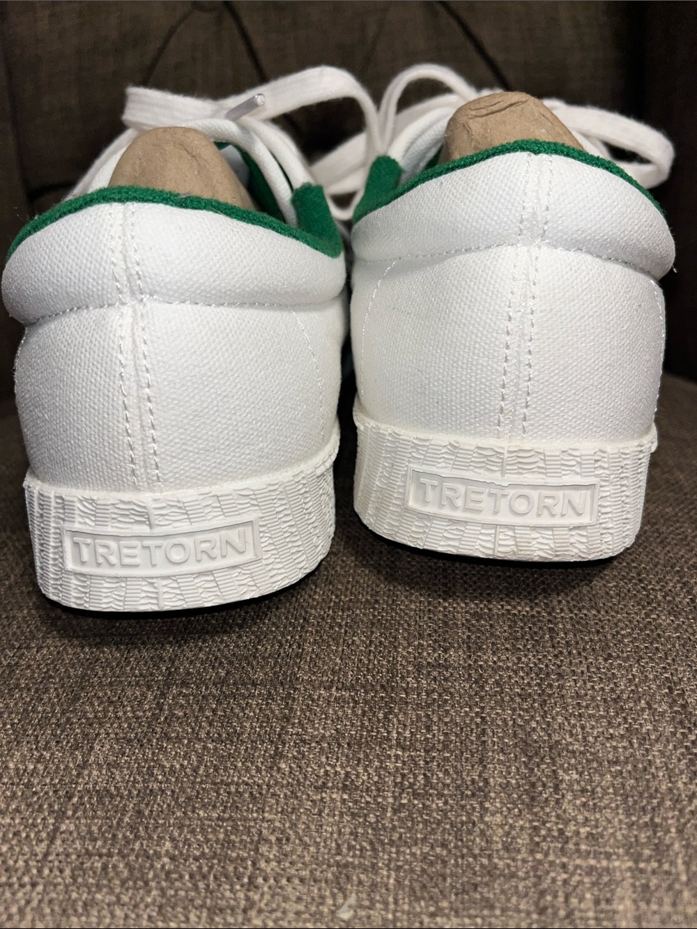 Tretorn Nylite Plus White Canvas Sneakers with Green Trim women's size 9 - Picture 5 of 10